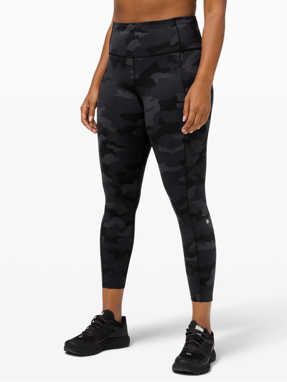 Lululemon Fast and Free Tight II 25" Non-Reflective Nulux Camo Deep Coal Multi 6